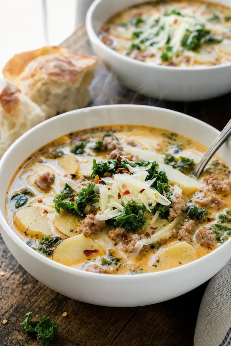 zuppa toscana olive garden copycat with Italian sausage kale and potato in creamy broth